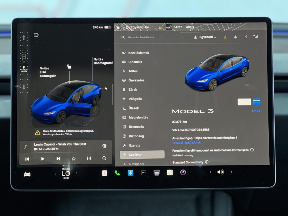 TESLA MODEL 3 RWD Premium (Automata) HIGHLAND. 27e km. AMD Ryzen. mátrix LED. Garanciális!