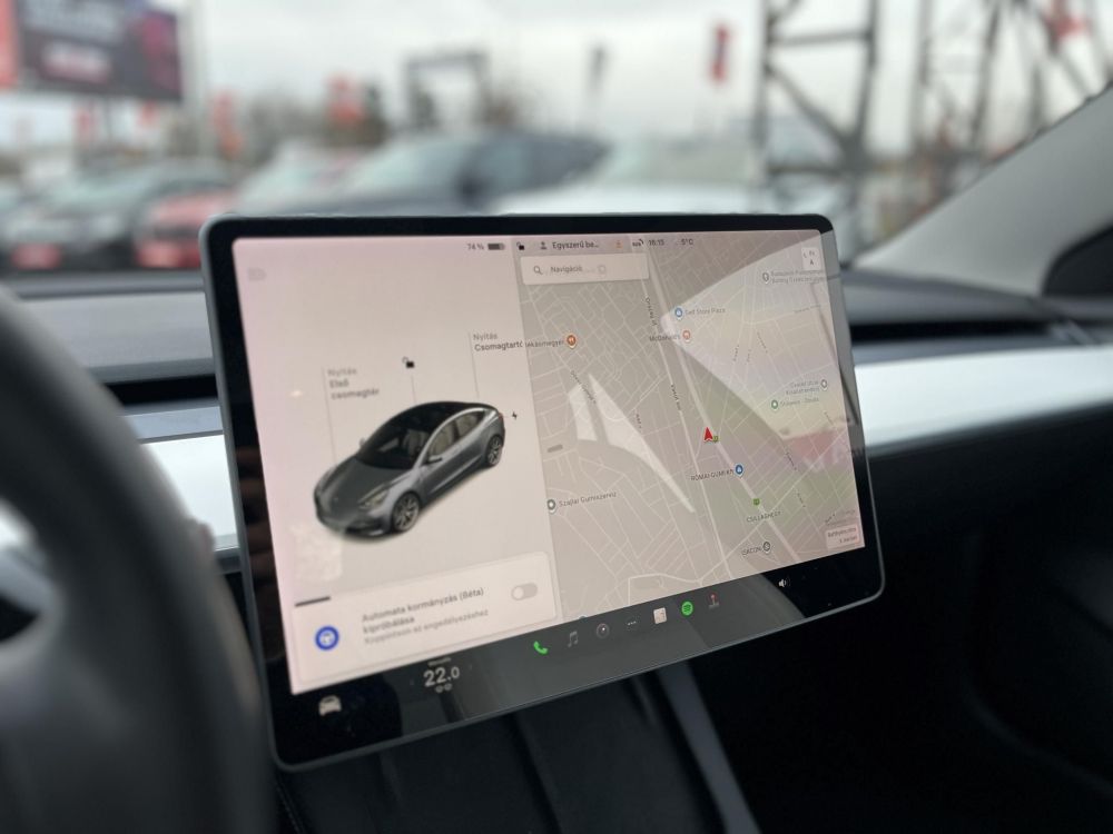 TESLA MODEL 3 Long Range AWD (Automata) 77e km. FEHÉR BELSŐ. mátrix LED. hőszivattyú. garanciális!