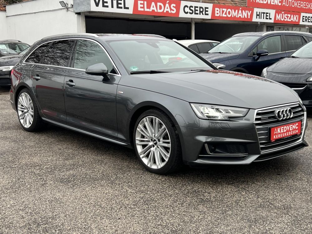 AUDI A4 Avant 3.0 TDI Sport quattro Tiptronic ic S-line LED Virtual Cockpit Távtartó Memória Kamera Vonóhorog Szervizelt!