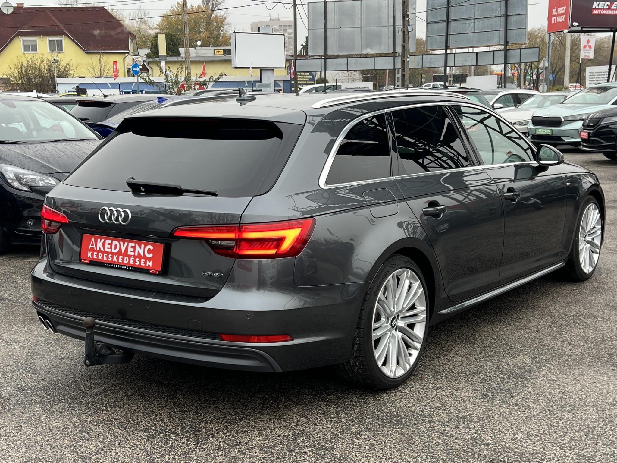 AUDI A4 Avant 3.0 TDI Sport quattro Tiptronic ic S-line LED Virtual Cockpit Távtartó Memória Kamera Vonóhorog Szervizelt!