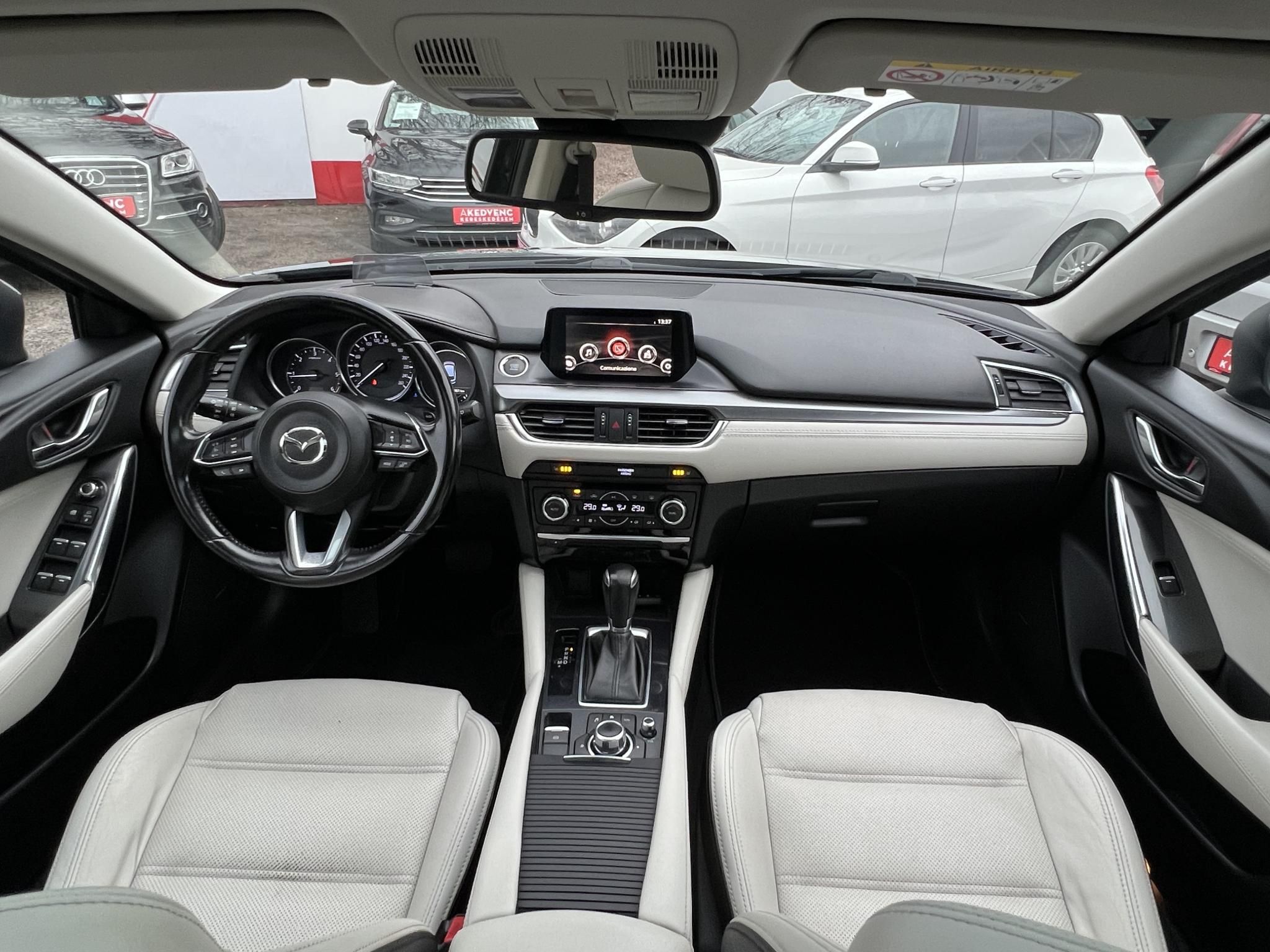 MAZDA 6 Sportkombi 2.2 CD Revolution Top (Automata) Sávtartó Head-up Napfénytető Fehér bőr Tolatókamera F1 Váltó!