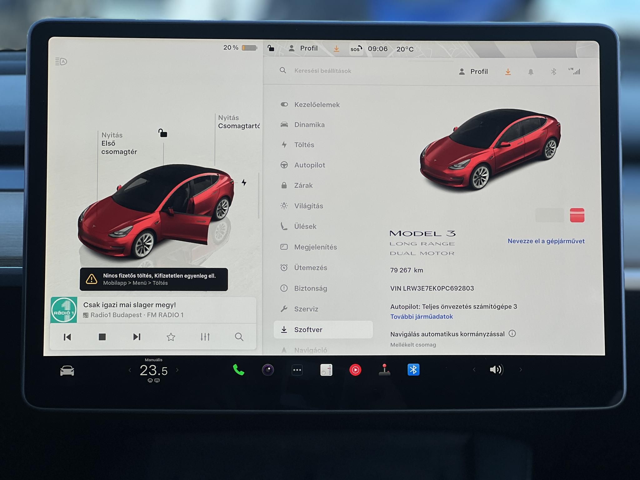 TESLA MODEL 3 Long Range AWD (Automata) 79e km. mátrix LED. hőszivattyú. AMD Ryzen. garanciális!