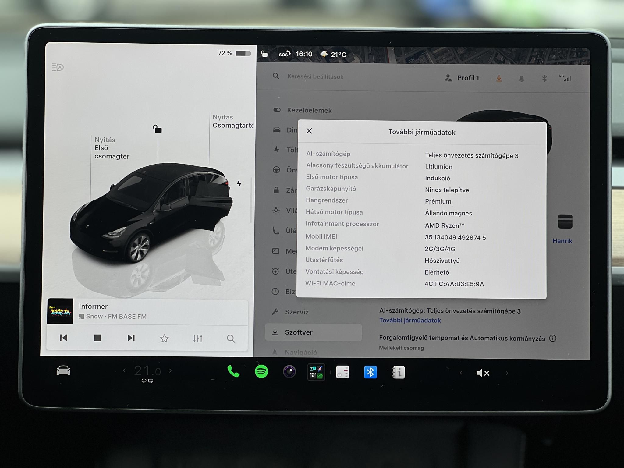 TESLA MODEL Y Long Range AWD (Automata) 94e km. 510km hatótáv. RYZEN proci. 2031-ig garancia!